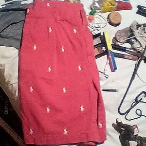Size 38  red and white polo shorts